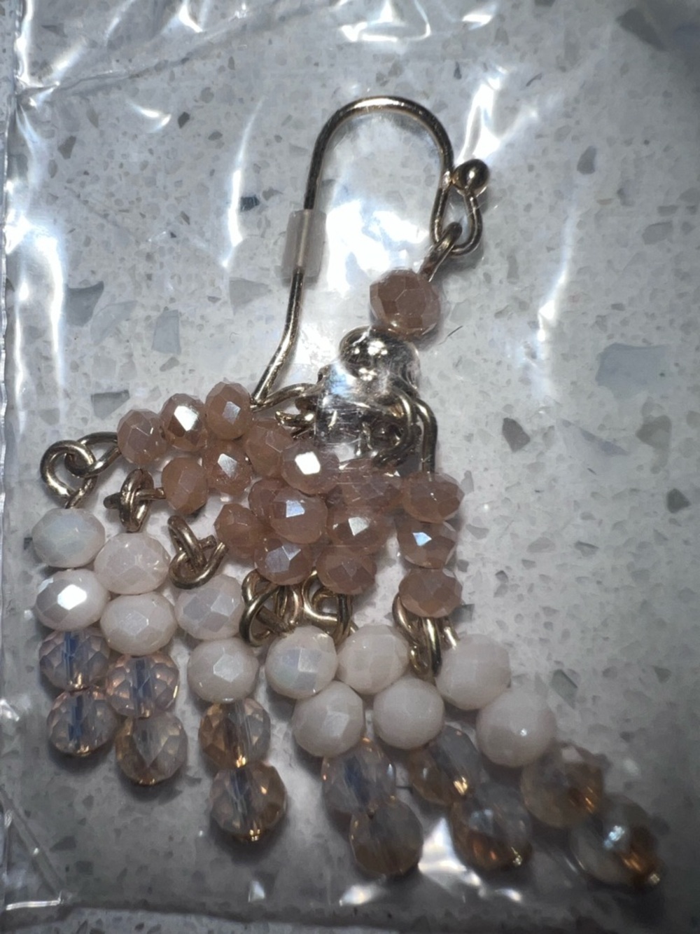 Avon BEACHY BEADED GOLDTONE TASSEL EARRINGS NWT